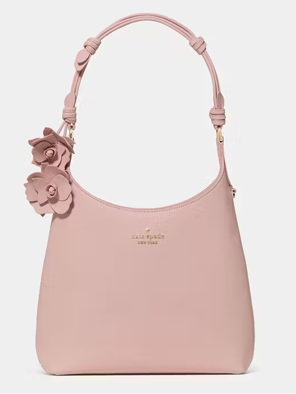 ♠️Kate Spade 454 Floral Handle Small Leather Shoulder Bag , Rose Smoke Pink NWT